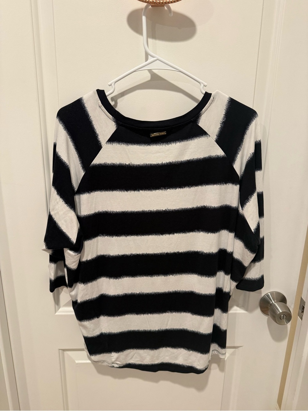 MICHAEL Michael Kors Black and White Striped Long Sleeve Tee - Picture 4 of 5